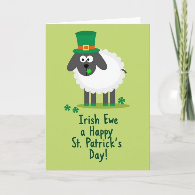 Shamrock Sheep Holiday Card Karte (Vorderseite)