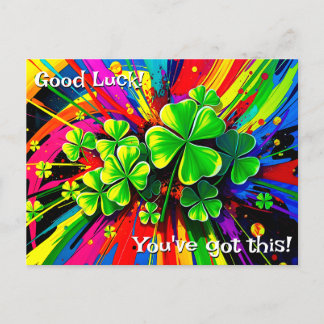 [Shamrock Splash] Regenbogen-Farbklecks Viel Glück Postkarte