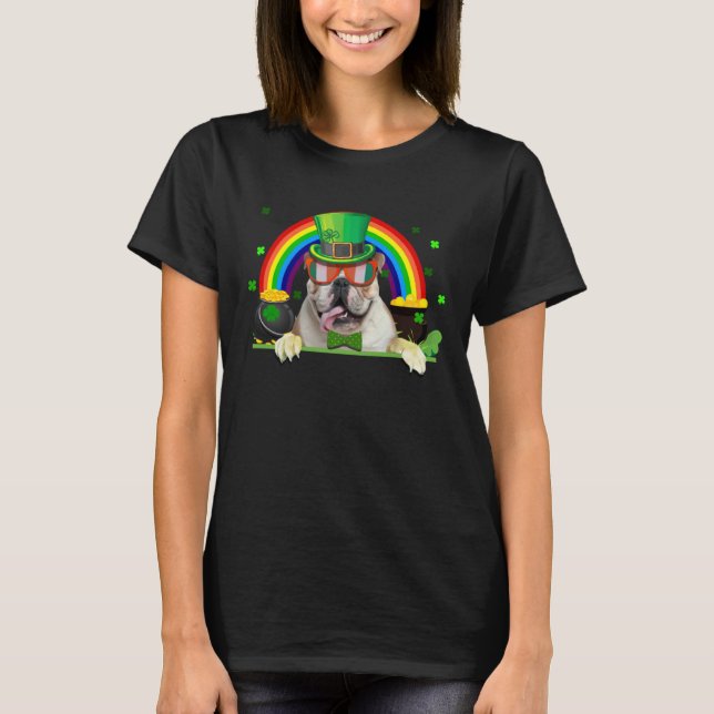 Shamrock St Patrick s Day French Bulldog Leprechau T-Shirt (Vorderseite)