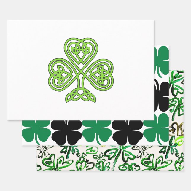 Shamrock St. Patrick Tag Geschenkpapier Set (Set)
