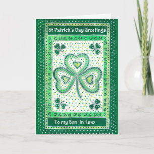 Shamrock St Patrick's Day Card for a Son-in-law Karte