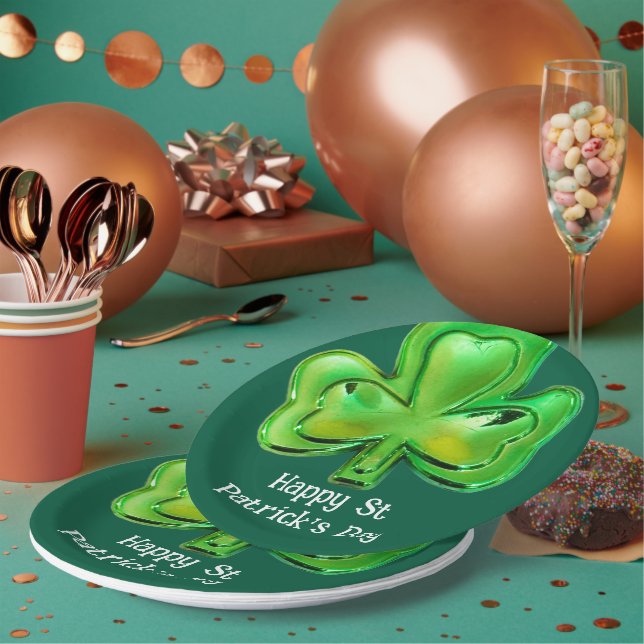 Shamrock St Patrick's Day Papierplatten  Pappteller (Multi)