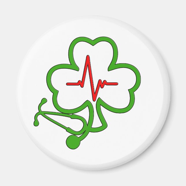 SHAMROCK STETHOSCOPE WITH HEARTBEAT MAGNET (Vorne)