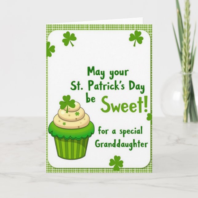 Shamrock Sweet Granddaughter Card Karte (Vorderseite)