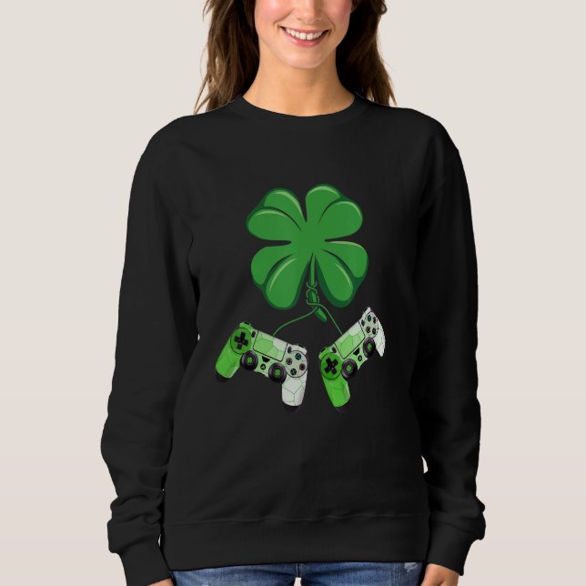 Shamrock Video Game Lover St Patricks Day Gaming K Sweatshirt (Vorderseite)