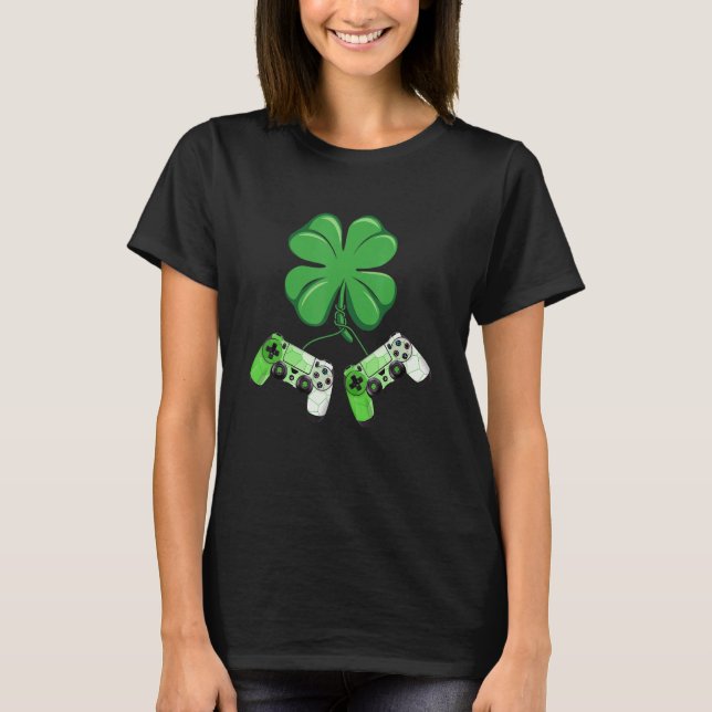 Shamrock Video Game Lover St Patricks Day Gaming K T-Shirt (Vorderseite)