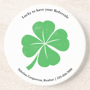 Shamrock Vintage-Druck Marketing für Immobilienmak Getränkeuntersetzer