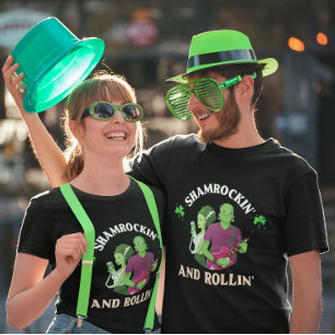 Shamrockin' and Rollin' St. Patrick's Day Spaß T-Shirt