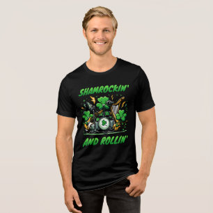 Shamrockin' und Rollin' St. Patrick's Day Band  Tri-Blend Shirt