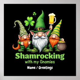 Shamrocking mit My Gnomies Funny St. Patrick's Poster