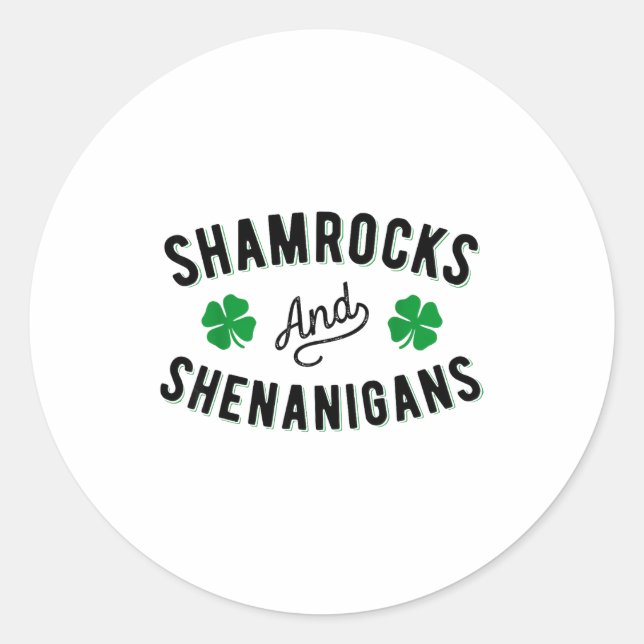Shamrocks And Shenanigans St Patricks Day Irish Me Runder Aufkleber (Vorderseite)