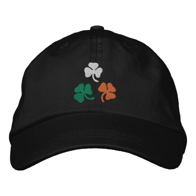 Shamrocks Bestickte Baseballkappe (Vorderseite)