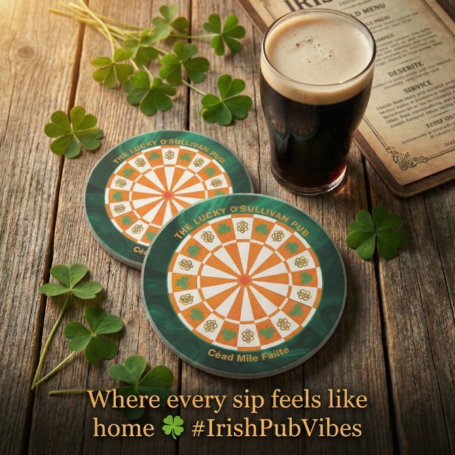 Shamrocks & Celtic Knots Irish Pub Getränkeuntersetzer (Von Creator hochgeladen)