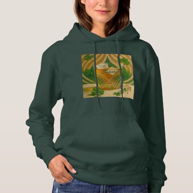 Shamrocks Irish Whiskey Tumbler "Sláinte!" Hoodie (Vorderseite)