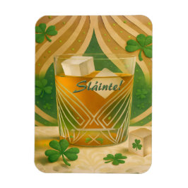 Shamrocks Irish Whiskey Tumbler "Sláinte!" Magnet