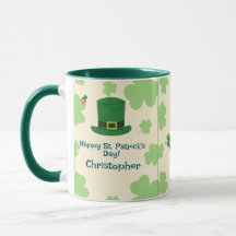 Shamrocks, leprechauns & Pot of Gold Mug