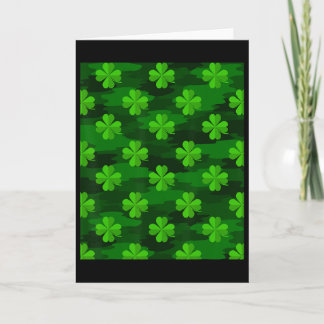Shamrocks On Green Camouflage Lucky St Patricks Da Karte