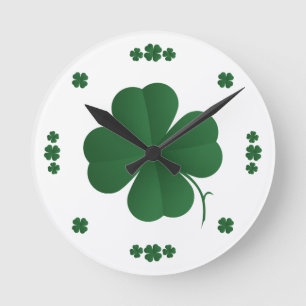 Shamrocks Runde Wanduhr