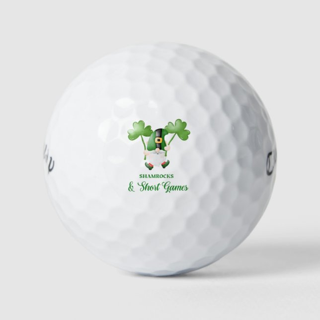 'Shamrocks & Short Games' St. Patrick's Day Spaß  Golfball (Vorderseite)