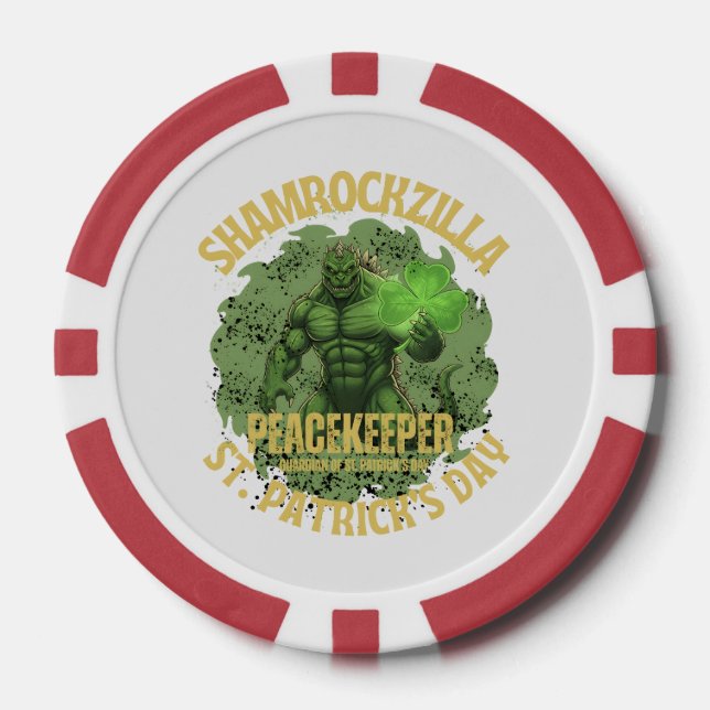 Shamrockzilla Peacekeeper: St. Patrick’s Day Kaiju Pokerchips (Vorderseite)
