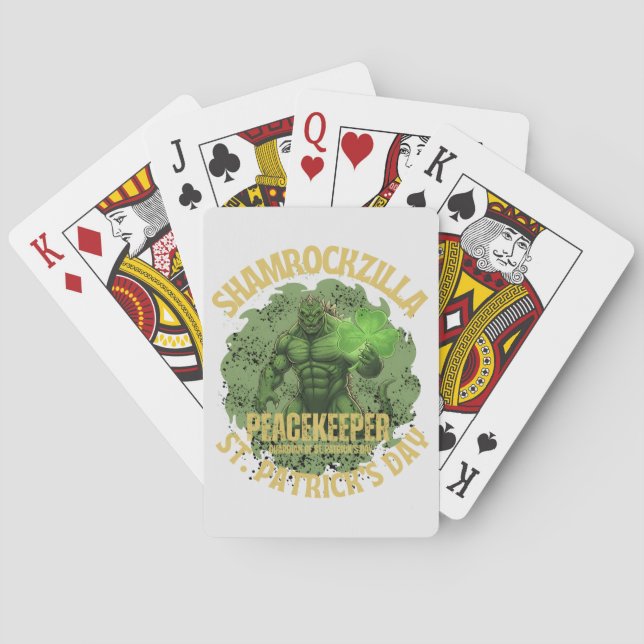 Shamrockzilla Peacekeeper: St. Patrick’s Day Kaiju Spielkarten (Rückseite)