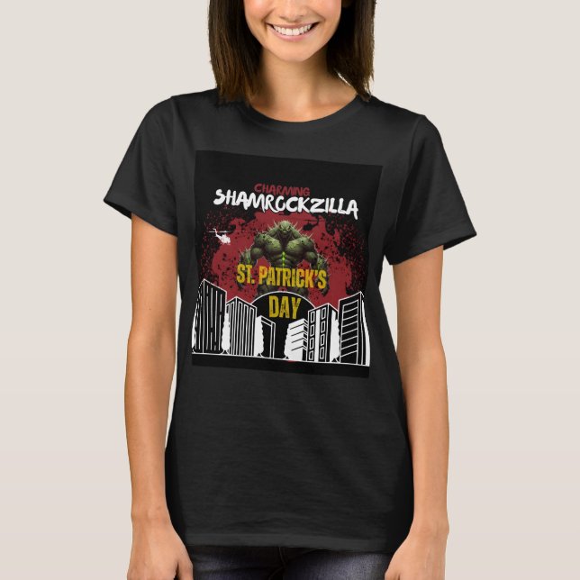 Shamrockzilla: St. Patrick’s Day Kaiju-Monster T-Shirt (Vorderseite)