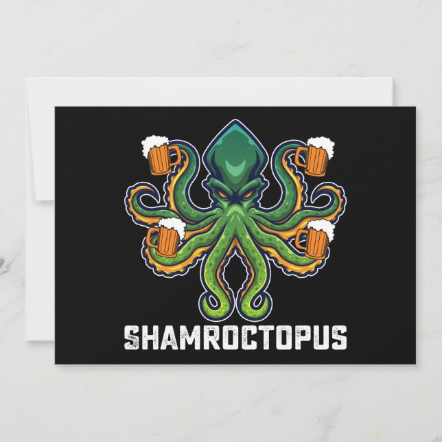 Shamroctopus Octopus Lover St Patrick's Day Einladung (Vorderseite)