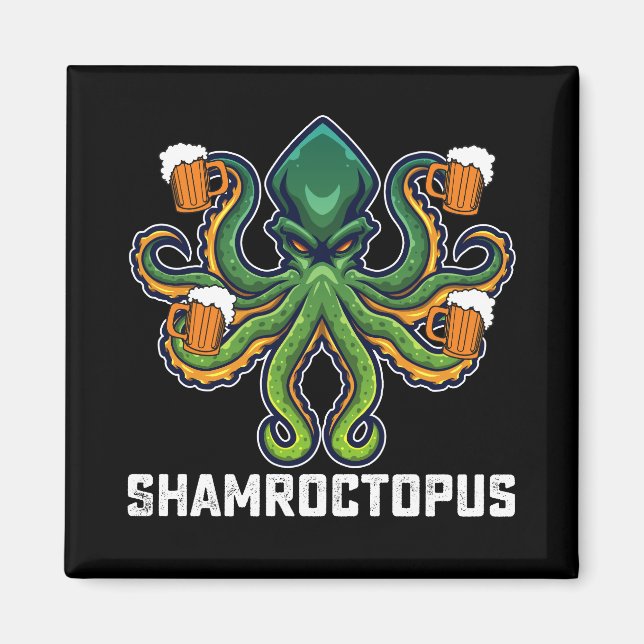 Shamroctopus Octopus Lover St Patrick's Day Magnet (Vorne)