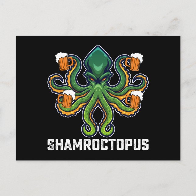 Shamroctopus Octopus Lover St Patrick's Day Postkarte (Vorderseite)