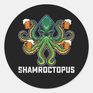 Shamroctopus Octopus Lover St Patrick's Day Runder Aufkleber