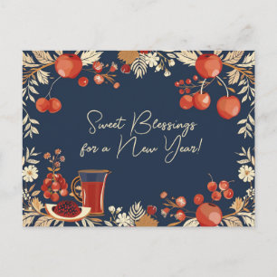 Shana Tova - blau Postkarte