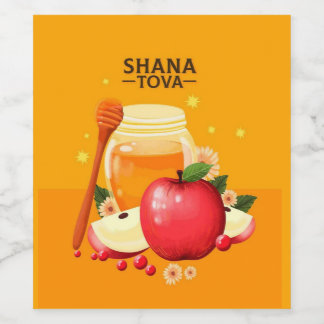 Shana Tova Food and Beverage Label Set Weinetikett