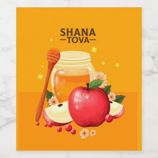 Shana Tova Food and Beverage Label Set Weinetikett (Einzelnes Label)