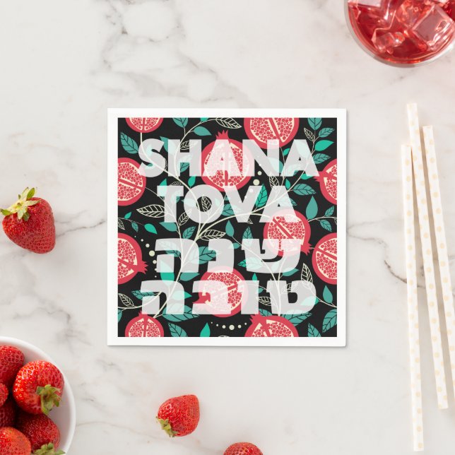 "Shana Tova" für das jüdische Neujahr von Rosh Has Serviette (Beispiel)