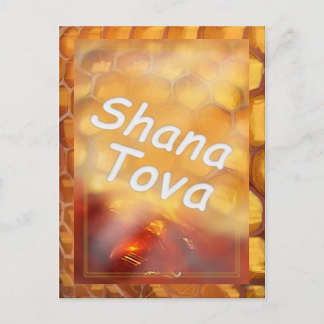 Shana-Tova Honey zeichne Happy Rosh HaShana Postkarte (Vorderseite)