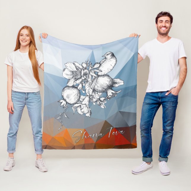 Shana Tova Rosh Hashana Jüdisches Neujahr Fleecedecke (Beispiel)
