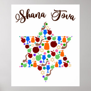 Shana Tova Rosh Hashanah Jüdischer Neujahrsurlaub Poster