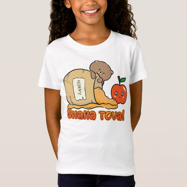 Shana tova Rosh Hashanah tee für Mädchen, Kinder (Vorderseite)