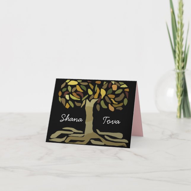 Shana Tova Tree of Life Card Feiertagskarte (Vorderseite)