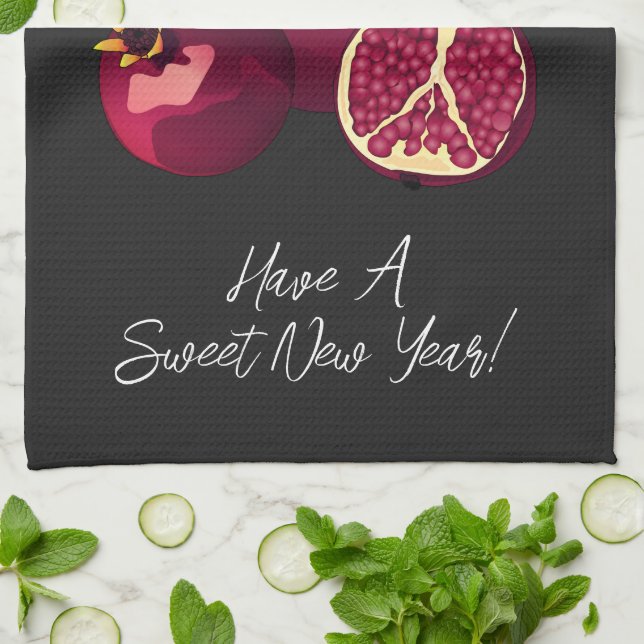 Shanah Tovah Pomegranate Personalisiert Geschirrtuch (Gefaltet)