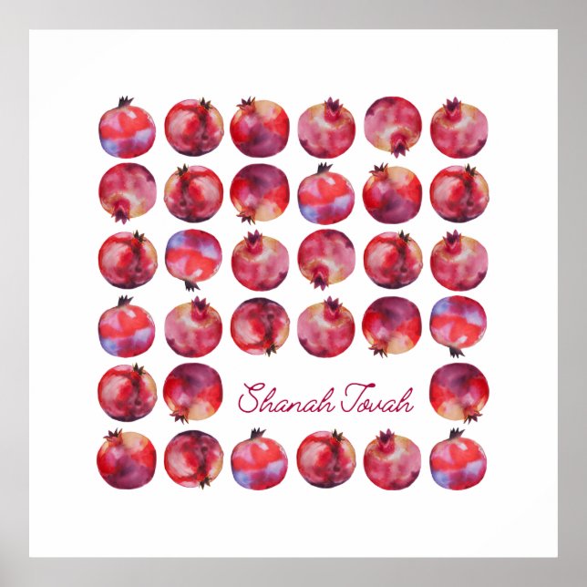 Shanah Tovah Rosh Hashanah Pomegranates Poster (Vorne)