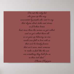 Shane Koyczan Zitat-Plakat Poster
