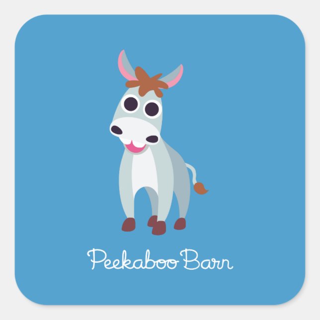 Shane the Donkey Quadratischer Aufkleber (Vorderseite)