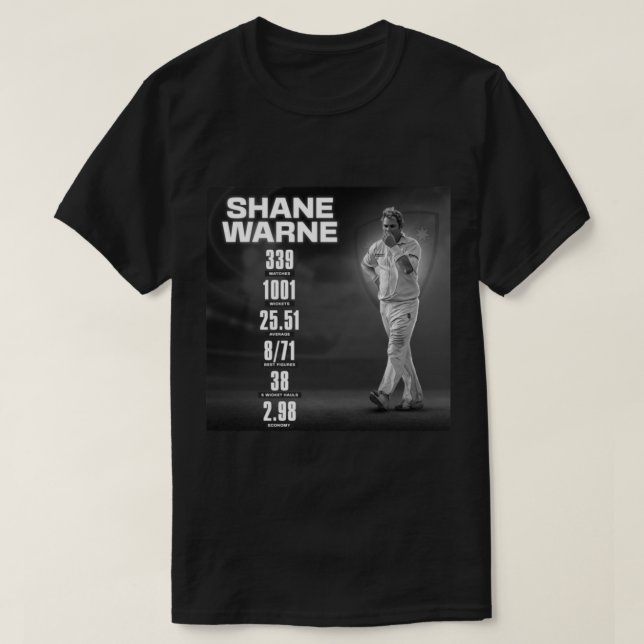 Shane Warne king of Spin RIP Death   T-Shirt (Design vorne)