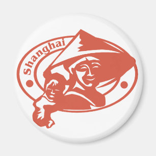 Shanghai-Briefmarke Magnet