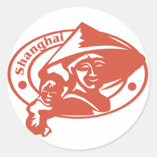 Shanghai-Briefmarke Runder Aufkleber