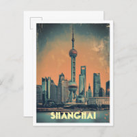 Shanghai China Art Vintage Reise Illustration