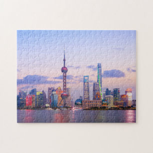 Shanghai China Asien Sehenswürdigkeit Skyline Suns Puzzle