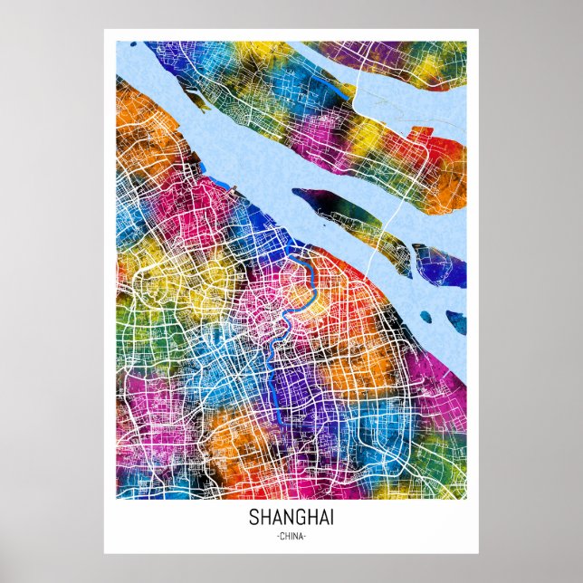 Shanghai China City Map Poster (Vorne)