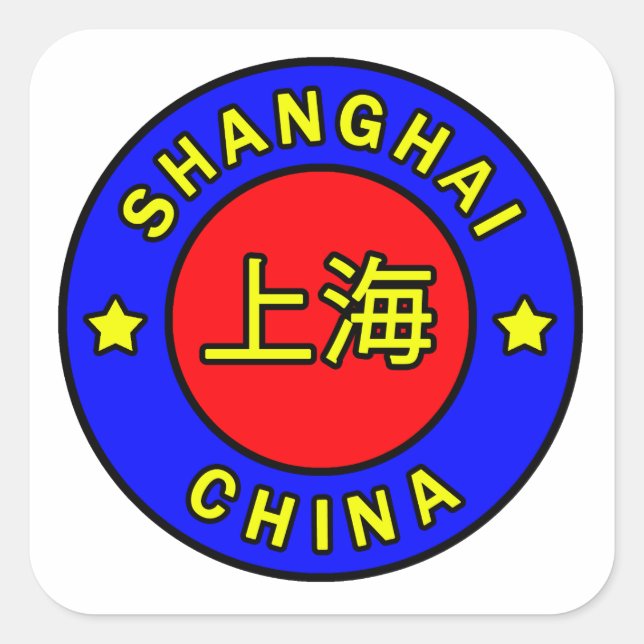 Shanghai-China Quadratischer Aufkleber (Vorderseite)